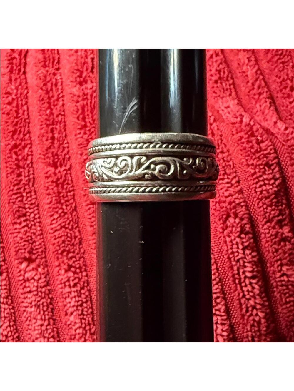 ATI ID 925 Sterling Silver Spinner Ring 6g Bali Scroll Rope Meditation Band